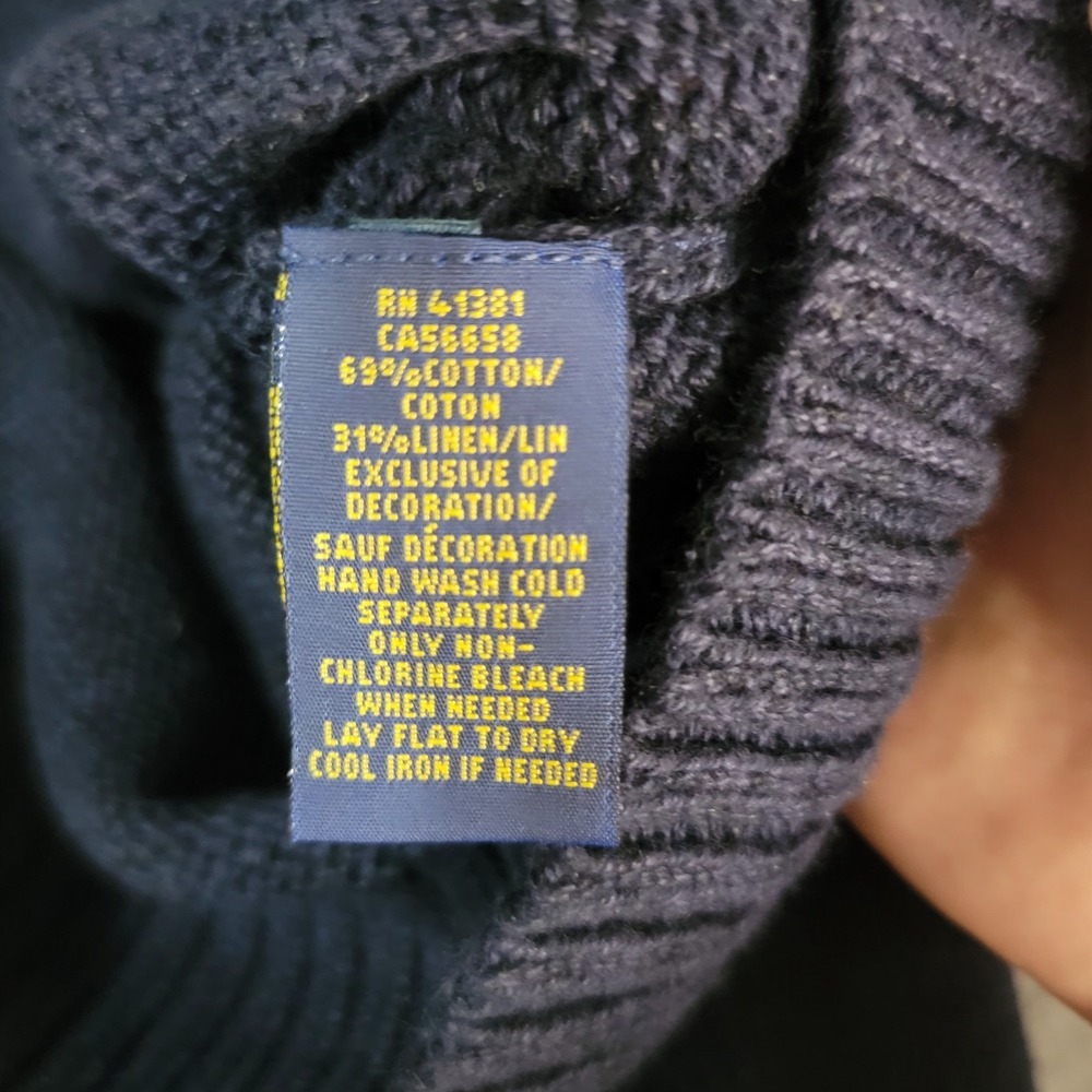 Polo Ralph Lauren Polo Bear Sweater Men's Large Blue Crew Neck Long Sleeve - Picture 11 of 11